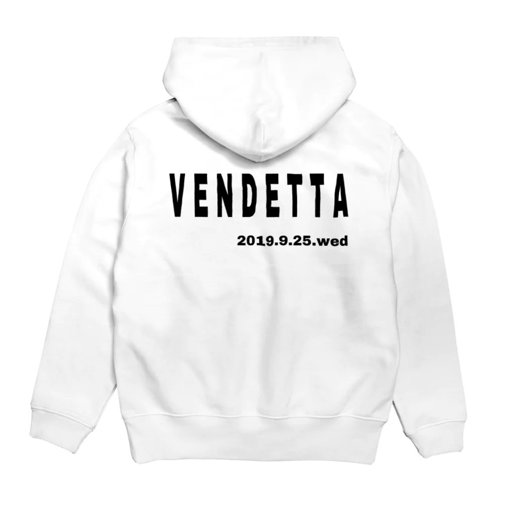 VENDETTAのVENDETTA 黒ロゴ フーディ パーカーの裏面