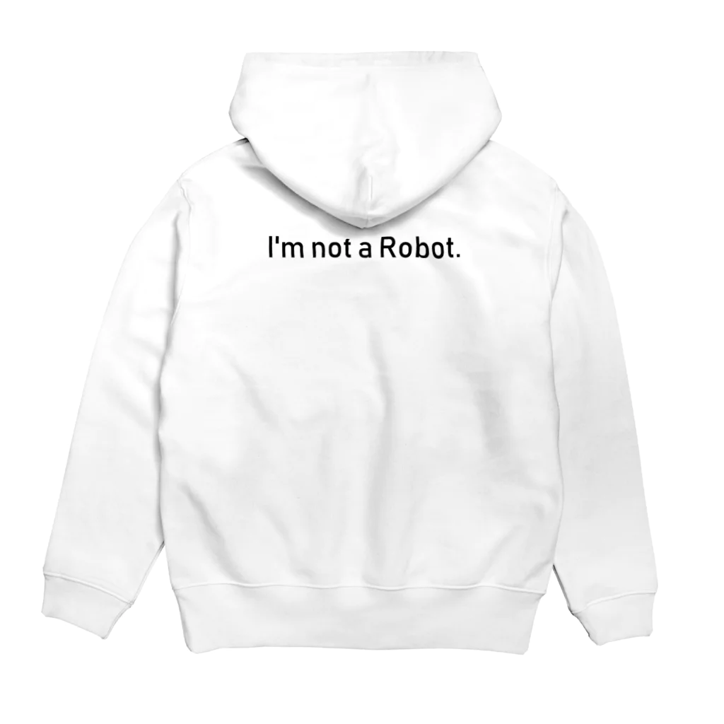 I'm not a robot.の画像認証/ロゴ入り Hoodie:back