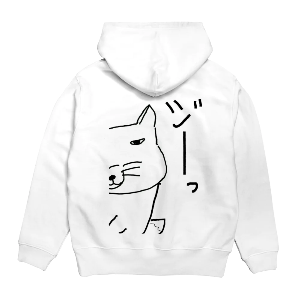 落書きboxの物陰から覗くチベスナさん Hoodie:back