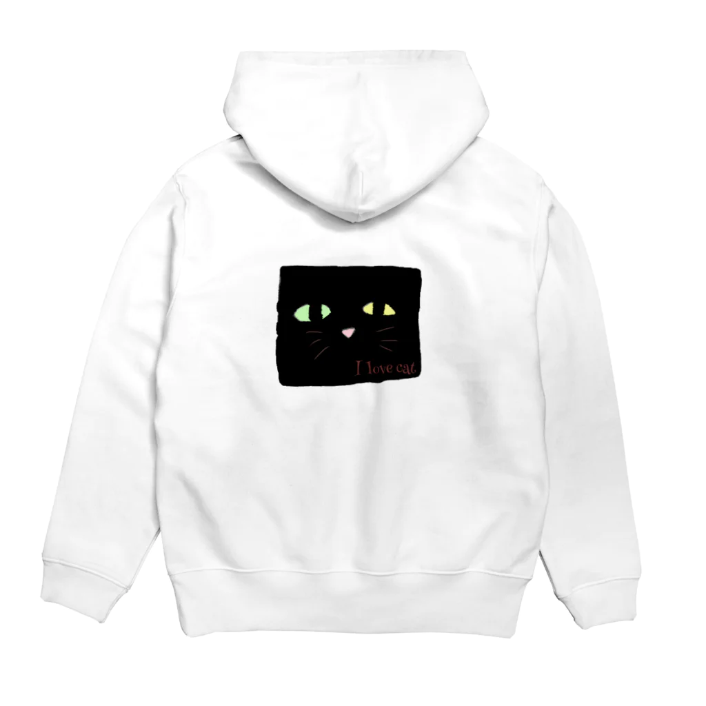 okappa_catの黒猫 Hoodie:back