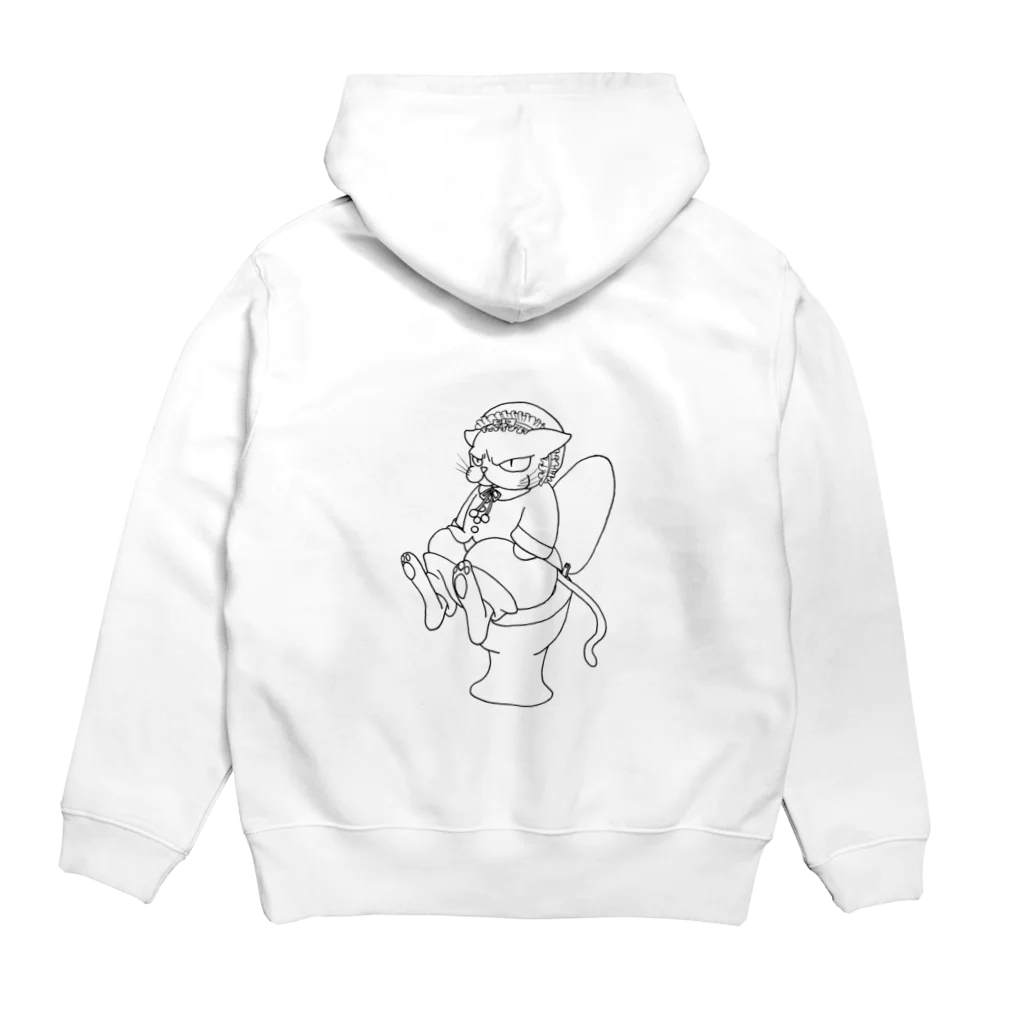 36sanのpooping cat Hoodie:back