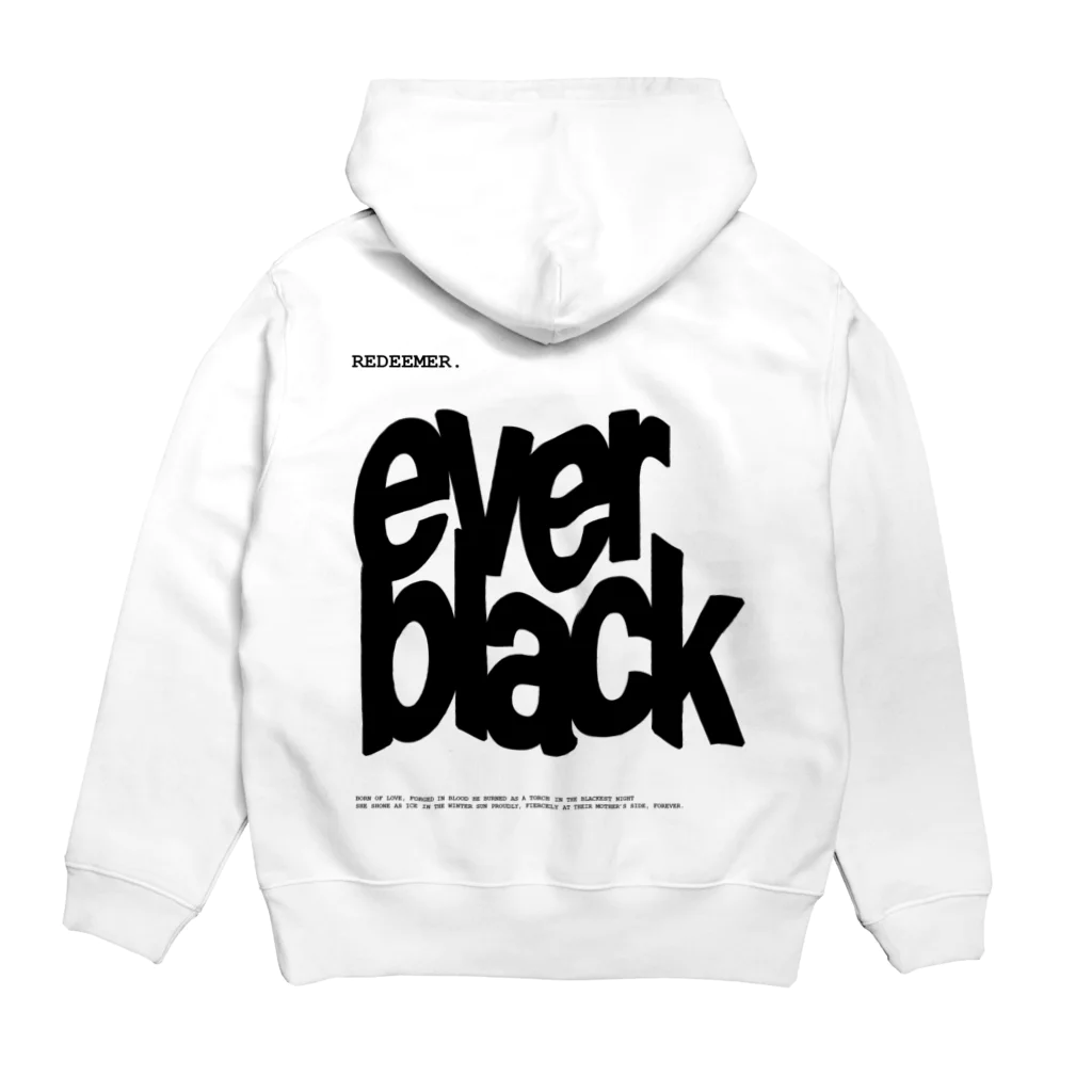 ym.のever black. (whiteness collection) Hoodie:back