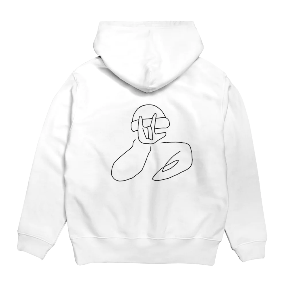 HEARING LOSSのi ♡ u    黒 Hoodie:back