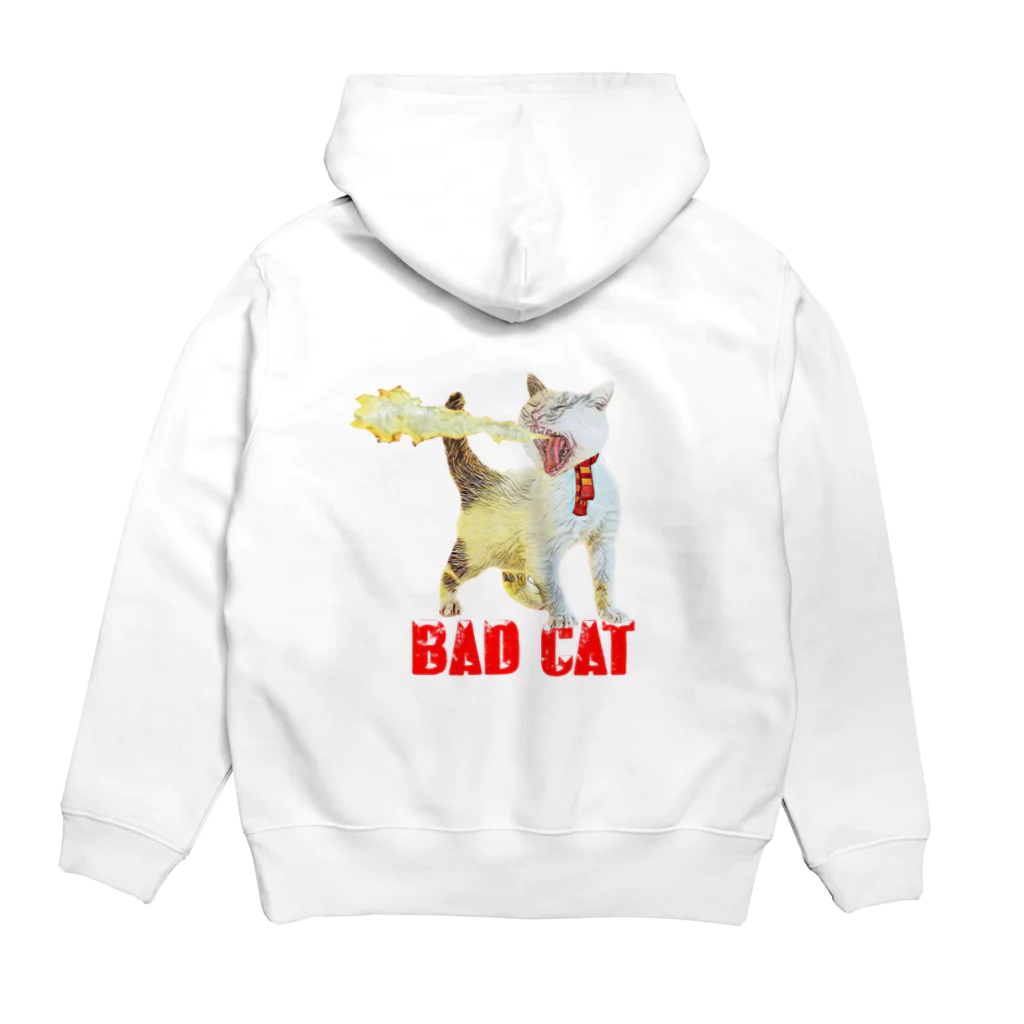 Rock catの炎のBAD CAT Hoodie:back