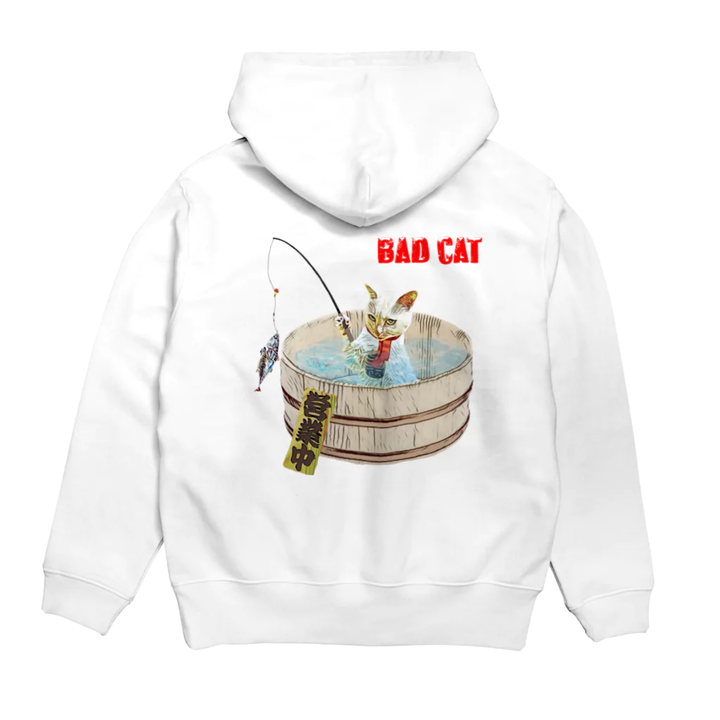 Rock catのBAD CAT 釣り Hoodie:back