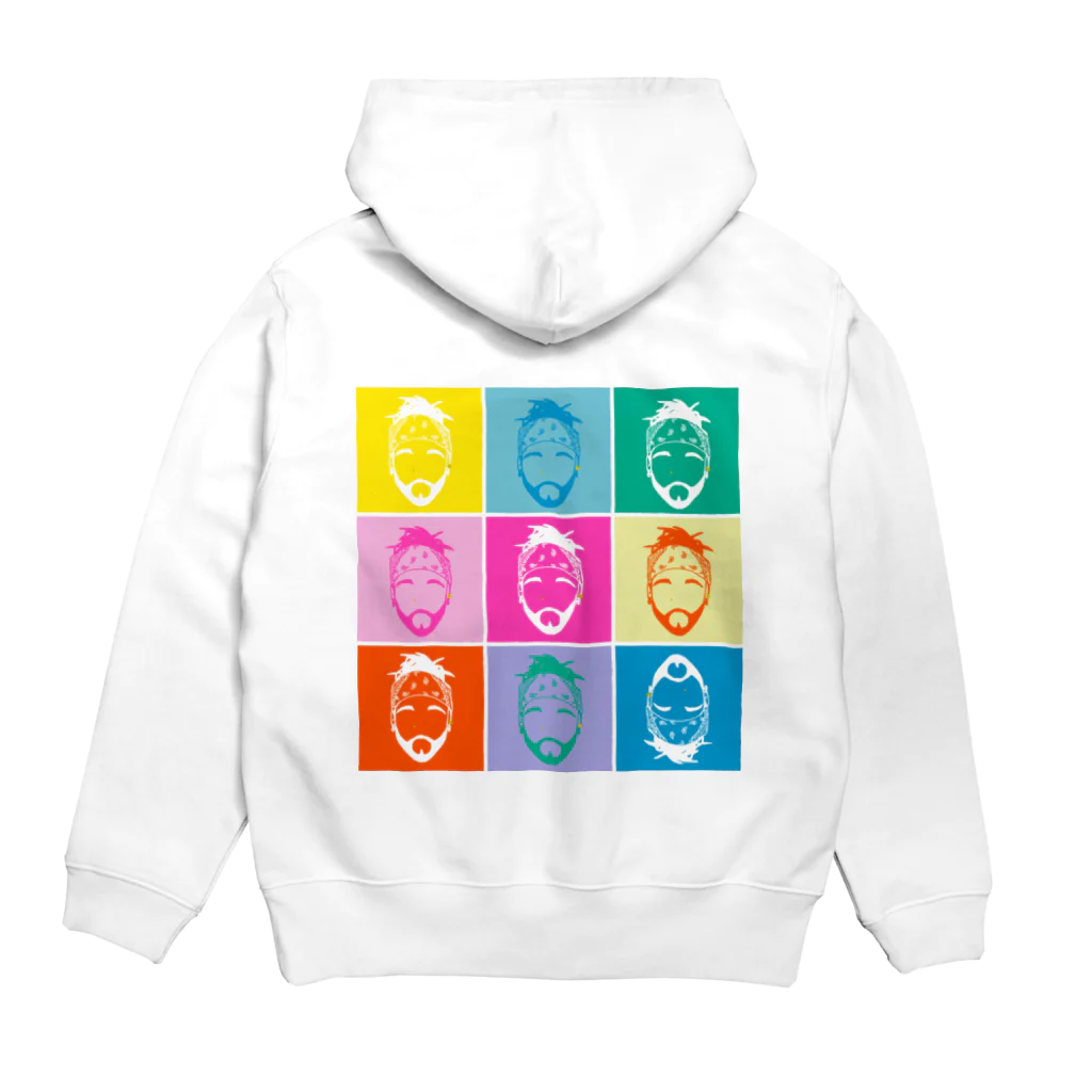 Walter Q JacksonのColorful face hoodie Hoodie:back