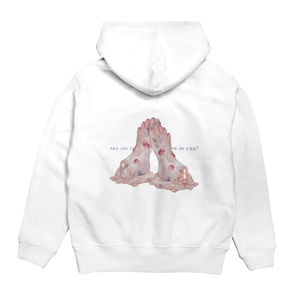 烏帽子 眇眼のanyo  candle Hoodie:back