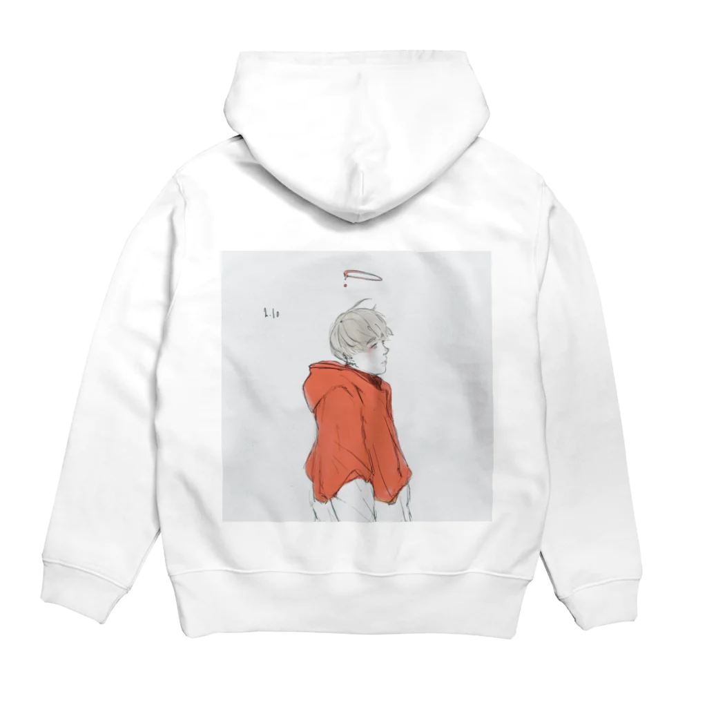 🧨なやみの素🧨の赤パーカーのサトウくん Hoodie:back