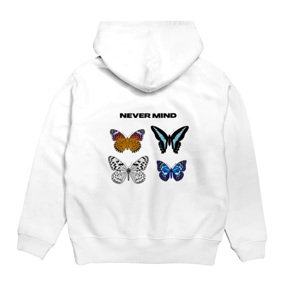 meomeoのNEVER MIND (butterfly) Hoodie:back