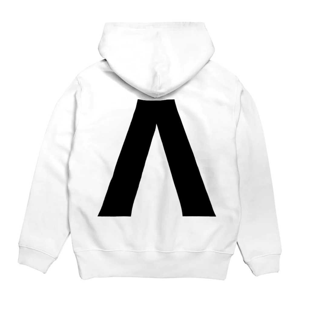 風天工房のΛラムダ・ギリシャ文字（黒） Hoodie:back