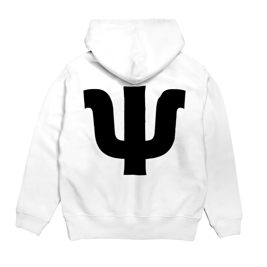 風天工房のΨプサイ・ギリシャ文字（黒） Hoodie:back