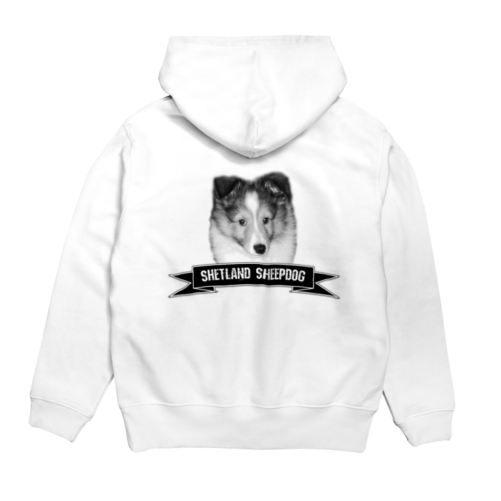 onehappinessのシェルティ パピー Hoodie:back