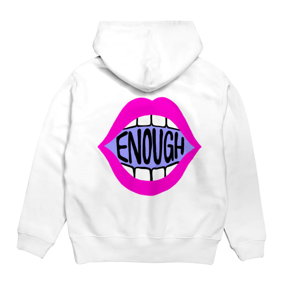 Mieko_KawasakiのENOUGH IS ENOUGH! MOUTH PINK Hoodie:back