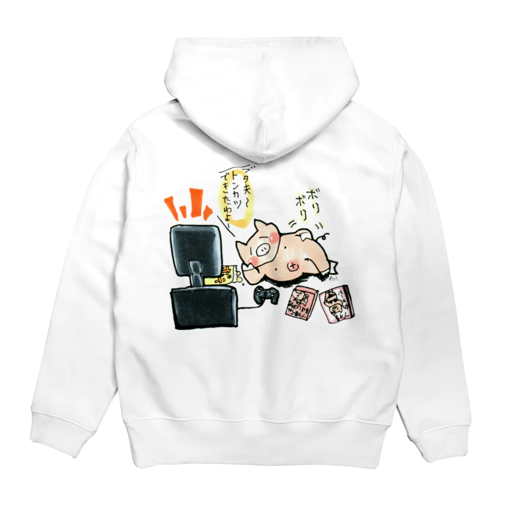 ＊あり＊の虹色創世記のダイエットをやめちゃった豚🐷 Hoodie:back