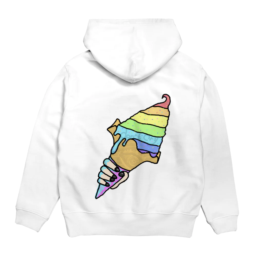 からふるでこれーしょんのレインボーアイス🍦🌈 Hoodie:back