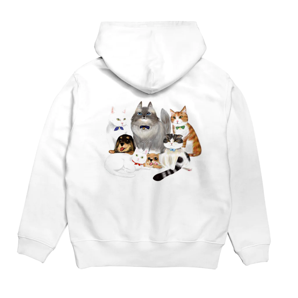 WataMayuroom☆の保護猫喫茶要にゃんこ亭オールスターズ☆ Hoodie:back