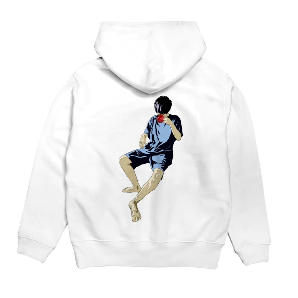 深夜のお絵かきクラブの朝コーヒー男子（限定10品） Hoodie:back