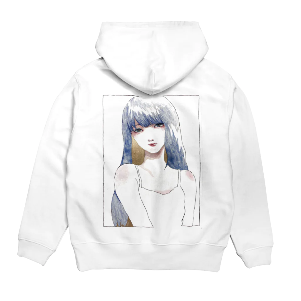 Miyuki TashiroのBlueガール Hoodie:back