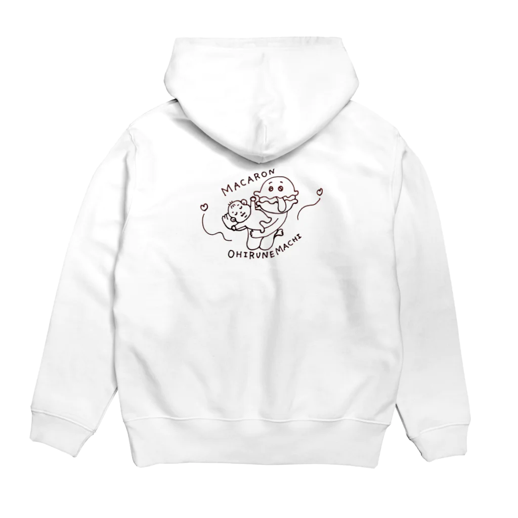 Famille de baleines(ファミールデバレーヌ)のマカロンおひるねまち Hoodie:back