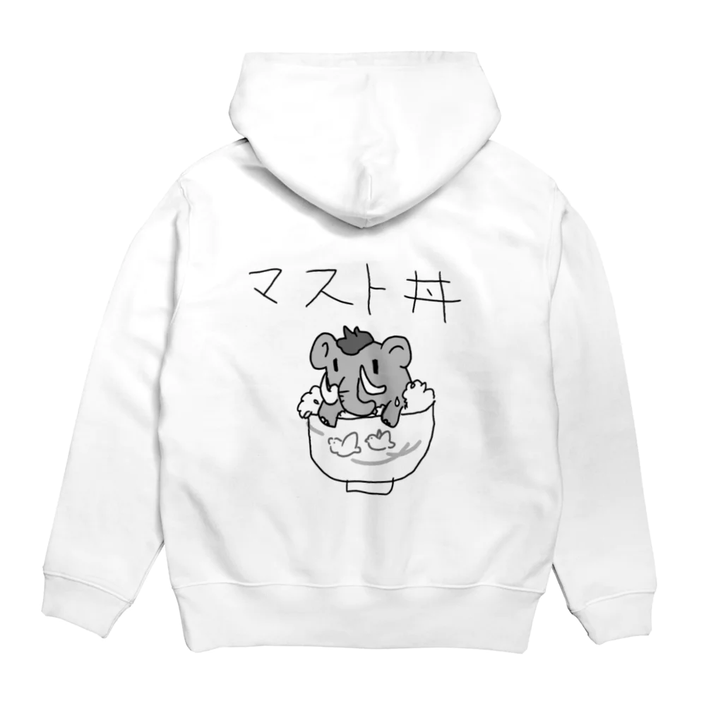 ぬいか(っ´ω｀ｃ)もちもちのマスト丼(背面プリント) Hoodie:back