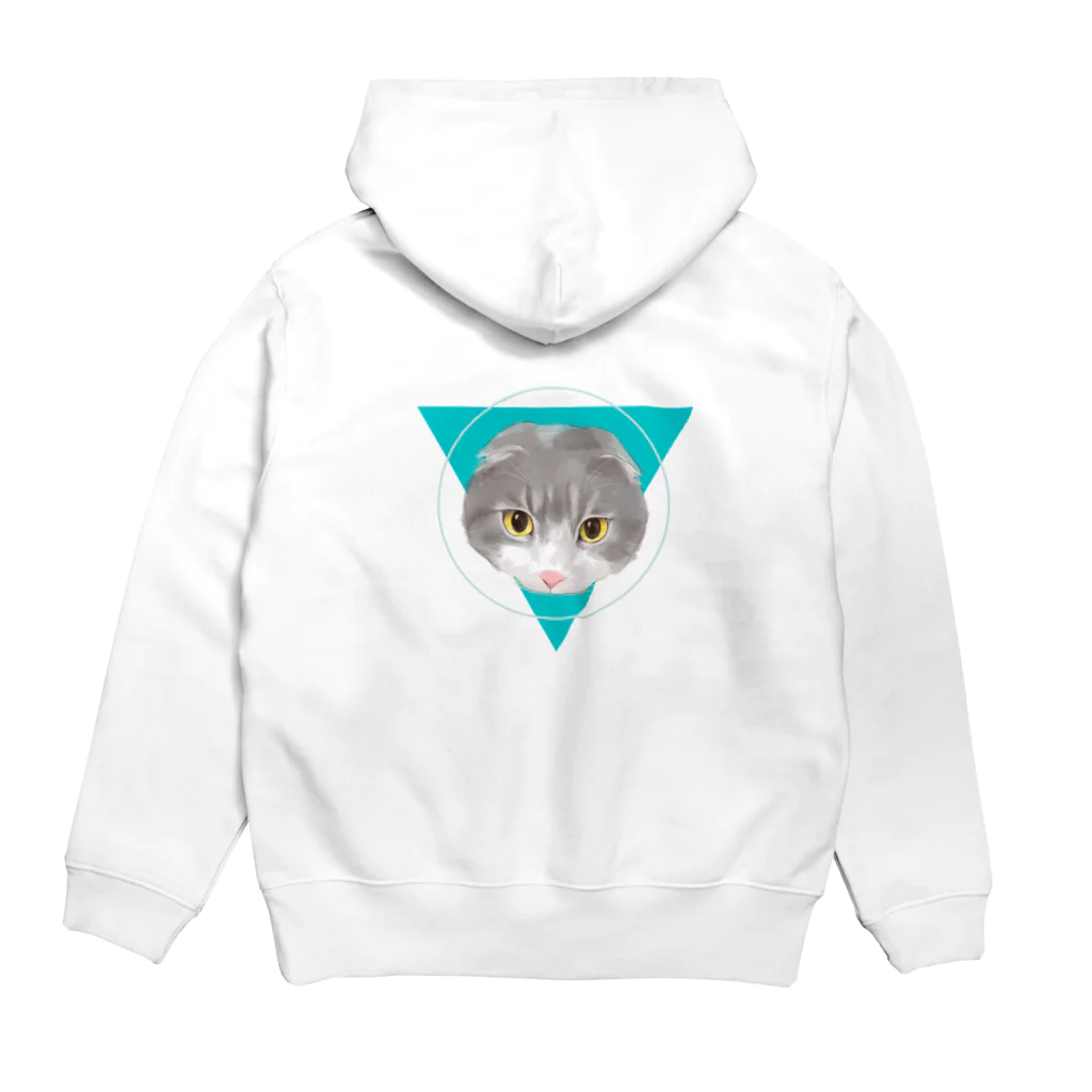 Kuwazuru’s ShopのLove cats-スコティッシュフォールド- Hoodie:back