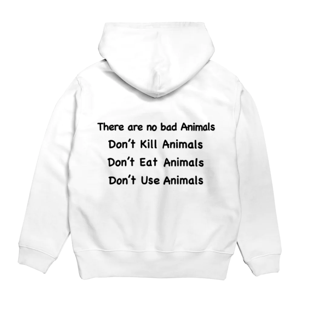 私の自己満ショップのI love animals Hoodie:back