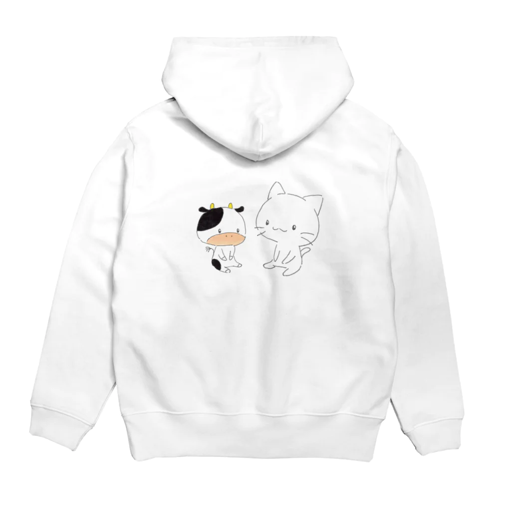 とらねこカフェのうしうし Hoodie:back