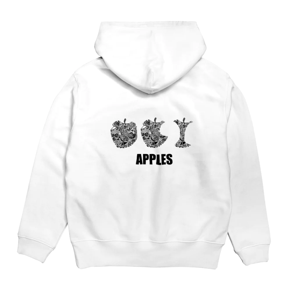 ibukiの細密画shopのモノクロ　Apples Hoodie:back