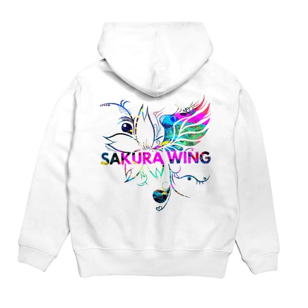 SAKURA WING LLC.のSAKURA WINGロゴ カラフル パーカーの裏面