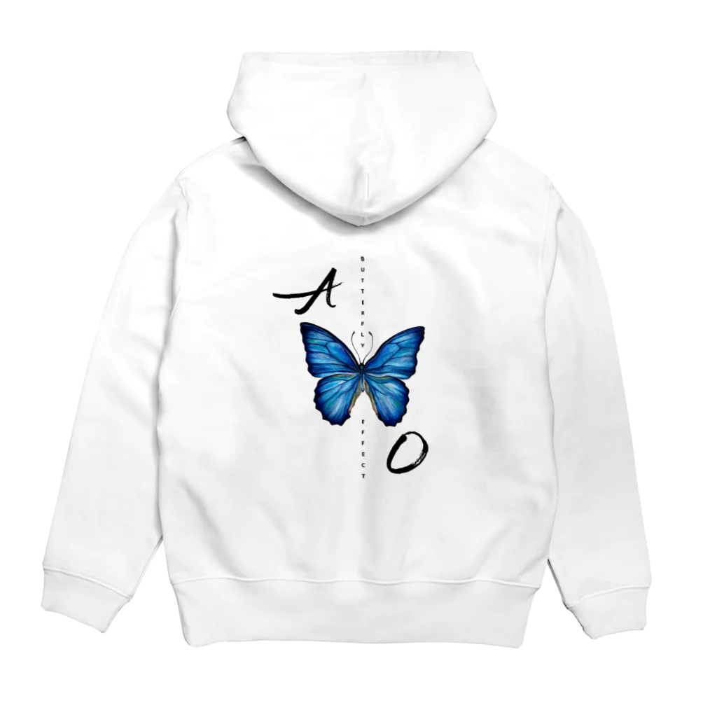 idumi-artの青い蝶　BUTTERFLY  EFFECT Hoodie:back