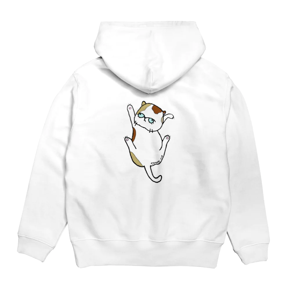 ぶさねこ　宅急便のTouch me わさび Hoodie:back