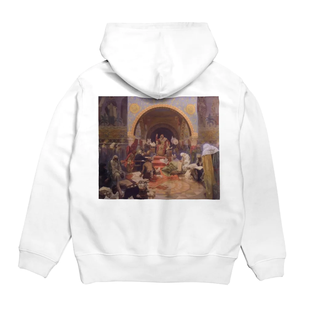 art-standard（アートスタンダード）のミュシャ（Alfons Maria Mucha） / Mucha's The Slav Epic cycle No.4: Tsar Simeon I of Bulgaria (1923) Hoodie:back