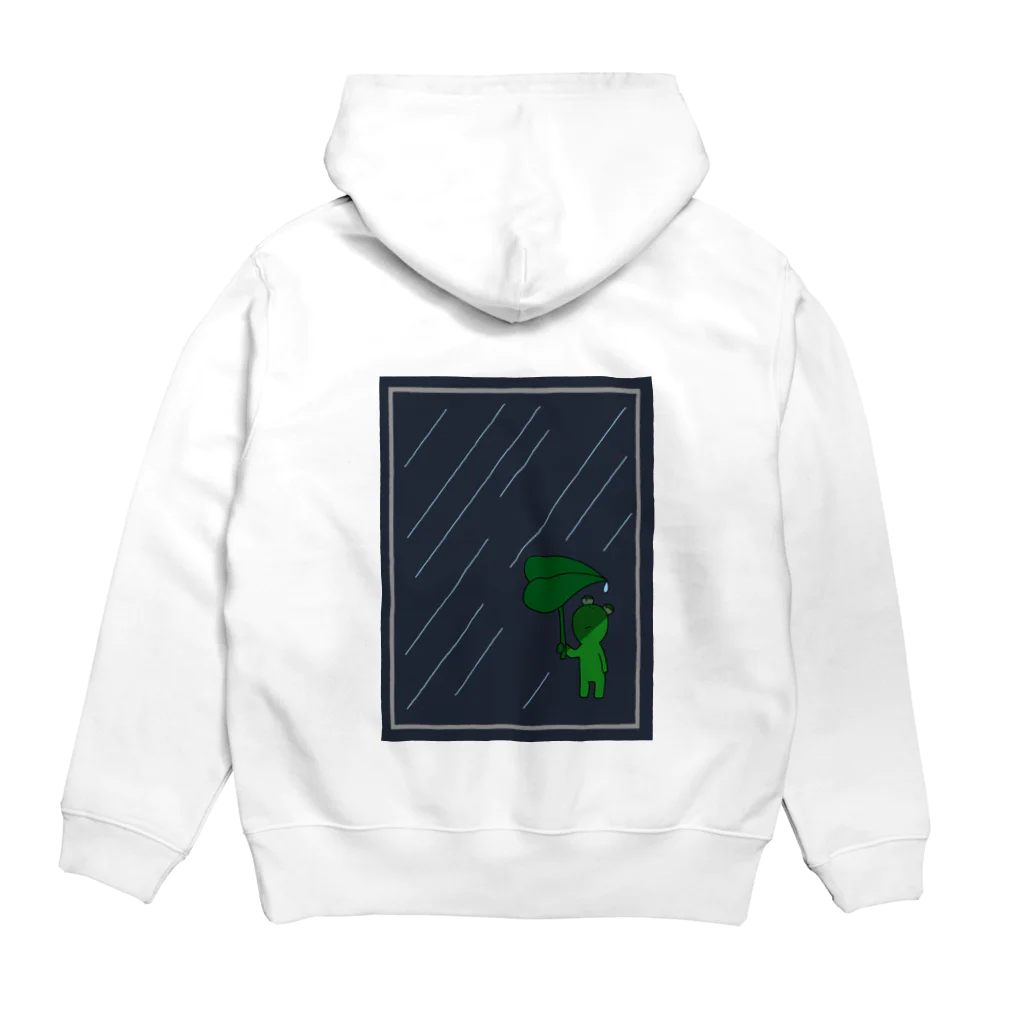 たなからぼたもちの雨の日の蛙 Hoodie:back