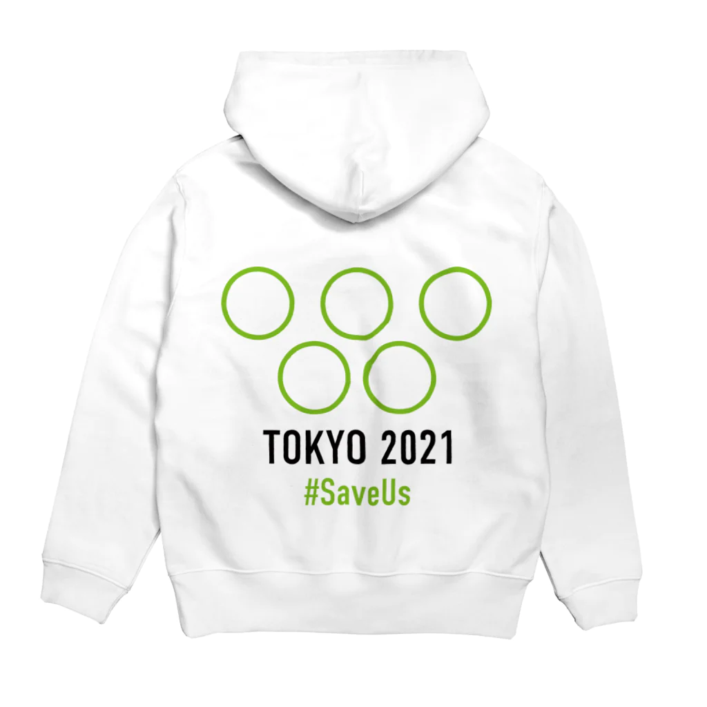 TOKYO2021＃SaveUs-OFFICIALのSaveUs-TOKYO2021 パーカーの裏面