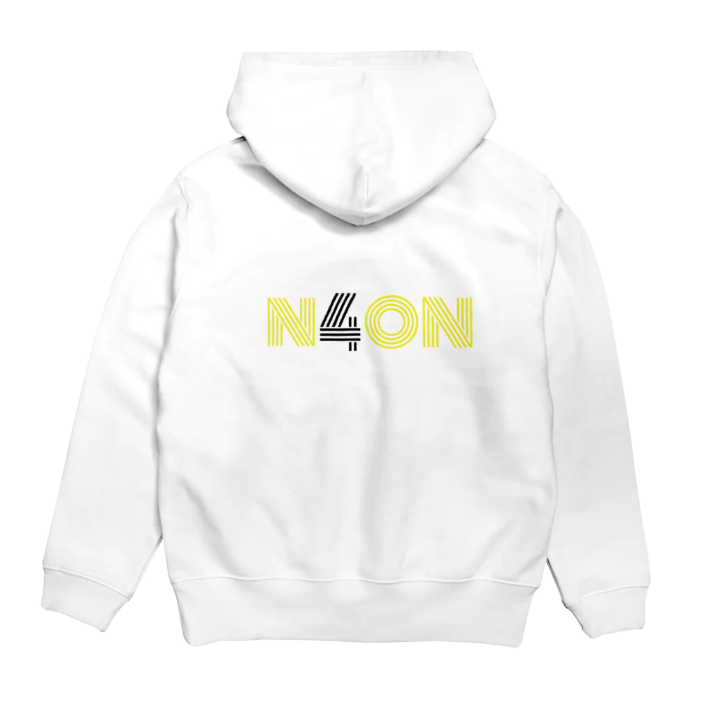 N4ON / ねおんらいとのN4ONロゴ / イラスト入りパーカー【N4ONグッズ】 パーカーの裏面