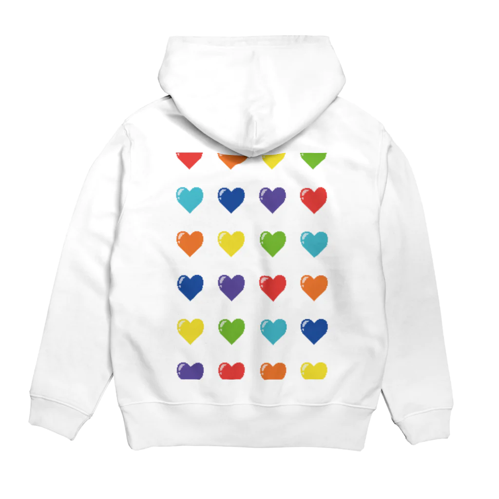 nanairoのrainbow heart / バックプリント Hoodie:back