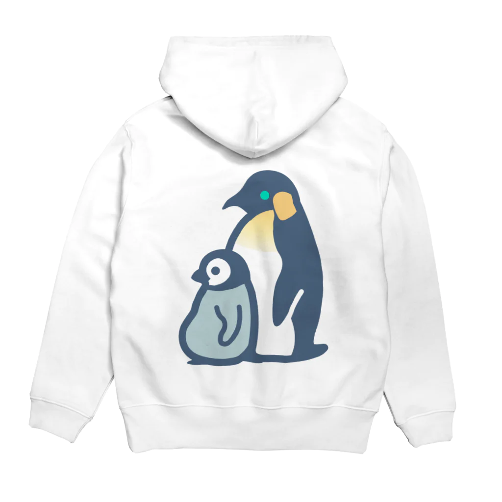 かわずやのぺんぎんのおやこ（カラー） Hoodie:back