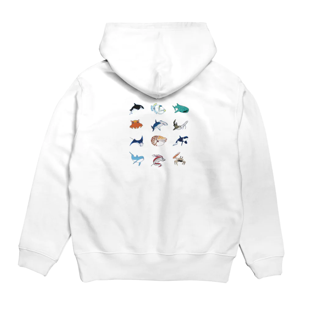 冥王星の海洋生物詰め合わせ（バック） Hoodie:back