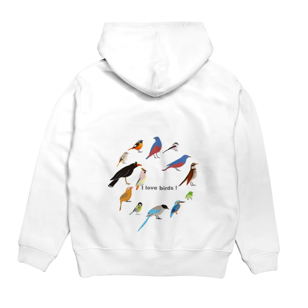 エダマメトイチ雑貨店のI love birds A 大 Hoodie:back