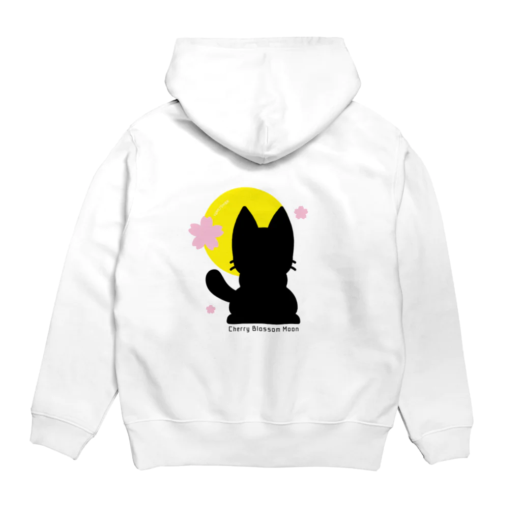 夢見る柴犬のCherry-Blossom-Moon Hoodie:back