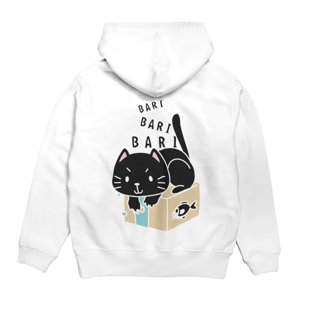 イラスト MONYAAT のバックプリント クロネコのバリバリバリー Hoodie:back