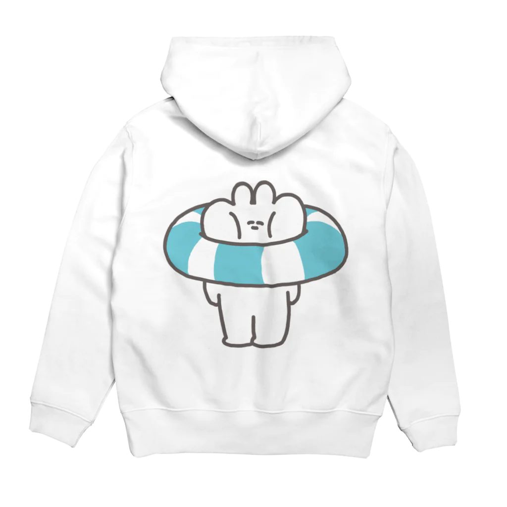 ナポリのSUZURIの浮き輪うさちゃん Hoodie:back