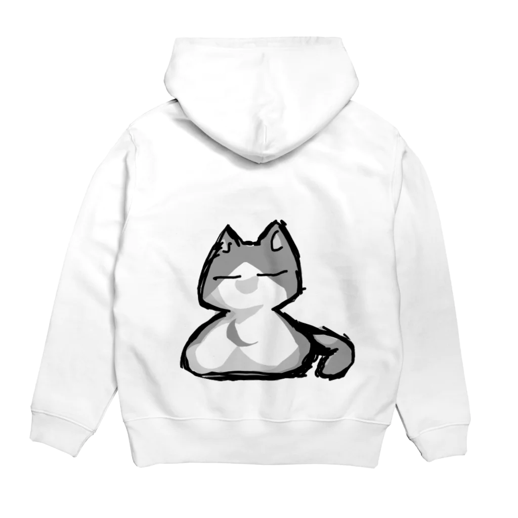 玄猫耶（くろねこや）のつきのわねこ Hoodie:back