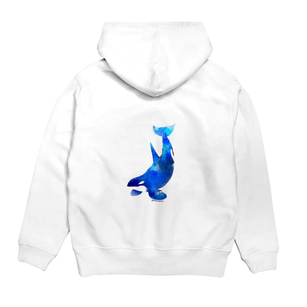 まつおるかグッズの星空ぽいクジラたち（ヨコ） Hoodie:back