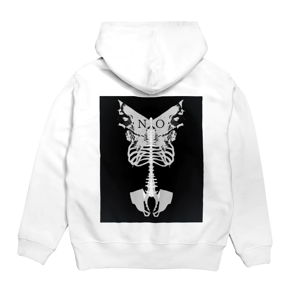 No Face , No Case .の Butterfly bone Tシャツ Hoodie:back