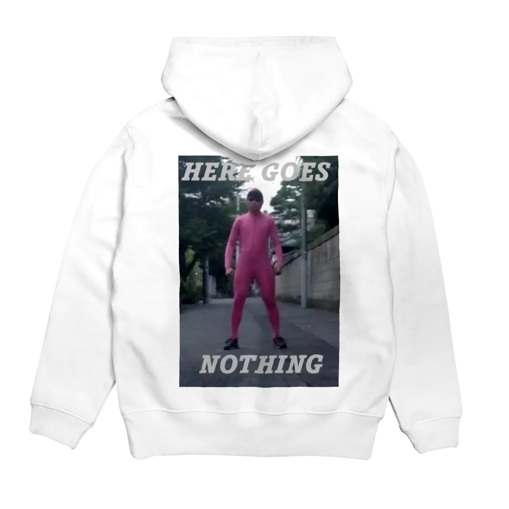 オレンジ色のHere goes nothing. Hoodie:back