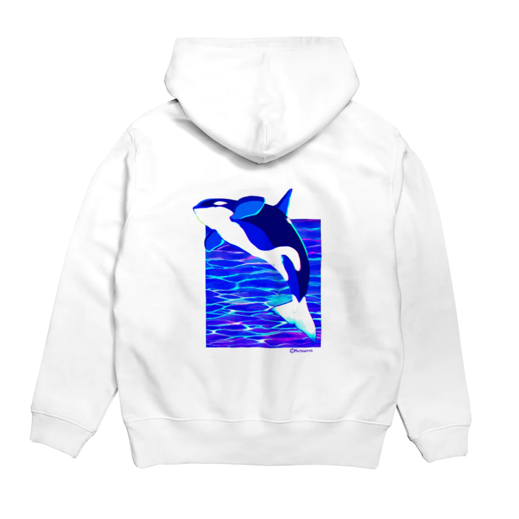 まつおるかグッズの海面のシャチ Hoodie:back