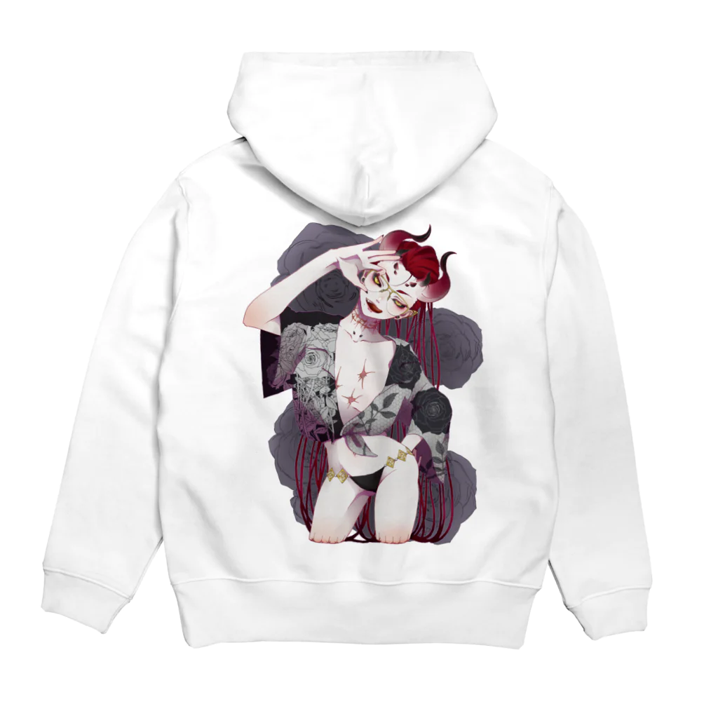 ちぐはぐ屋さんのアカオニちゃん Hoodie:back