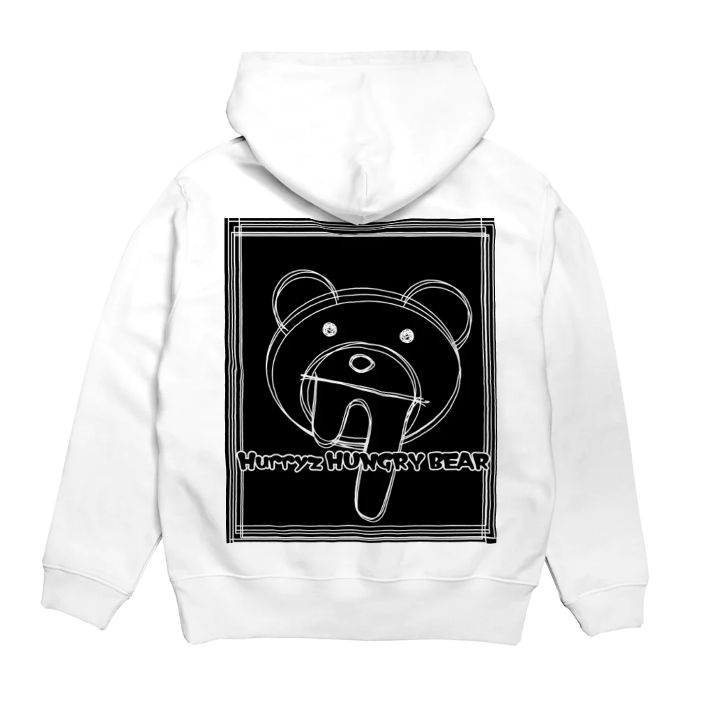 Hurryz HUNGRY BEARのHurryz HUNGRY BEAR線画 Hoodie:back