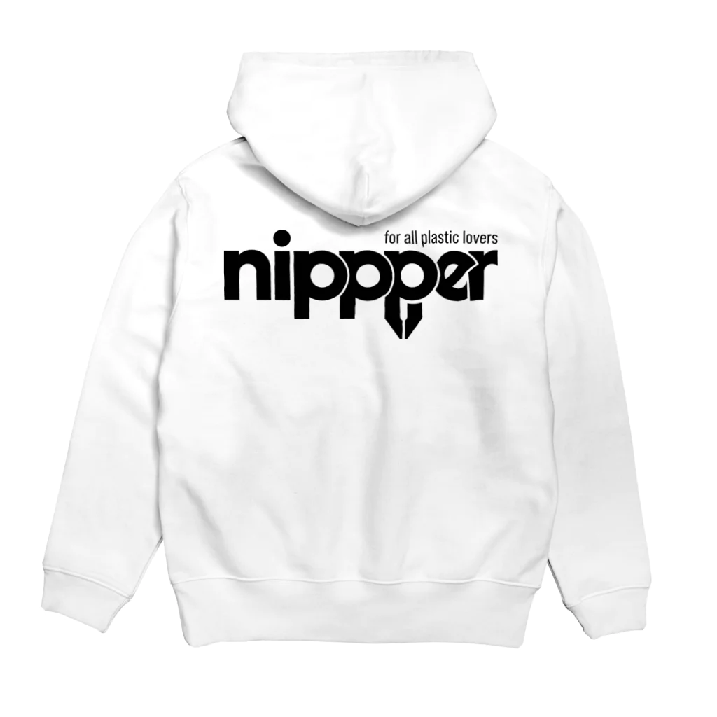 nipppercomのブラックロゴ Hoodie:back